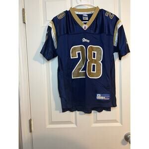 Vintage Reebok On Field St Louis Rams Marshall Faulk Youth Jersey Size L Blue